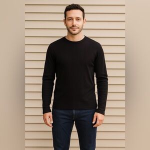 Universal Thread Men's Women's Black Thermal Knit Long Sleeve Tee NWT XXL #2323